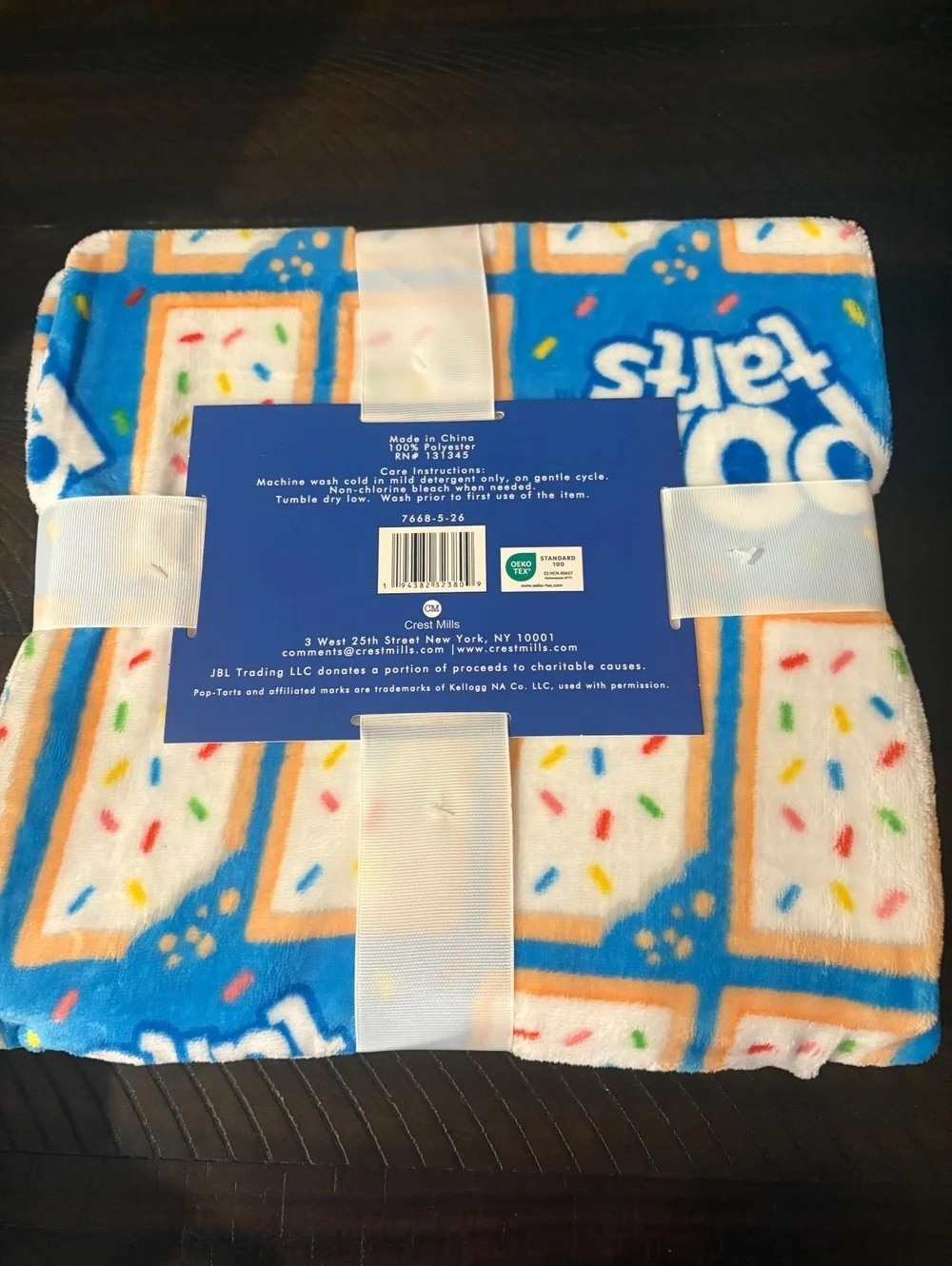 Pop-Tarts Plush Throw Blanket 50 x 60 Frosted Pastry Blue Fleece New